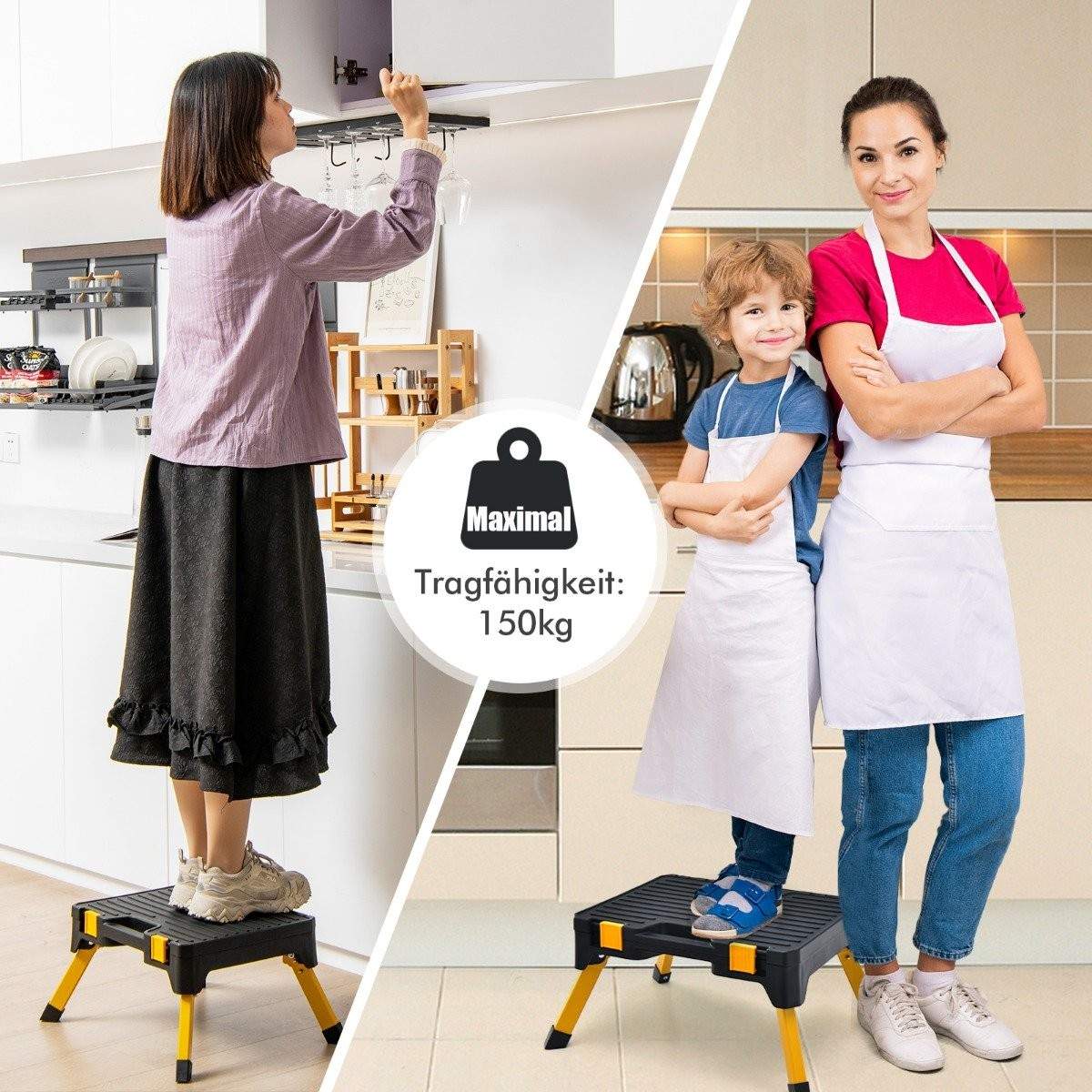 Et-trins skammel værktøjskasse foldetrinstige med bredt trin 50 x 39,5 x 23,5 cm