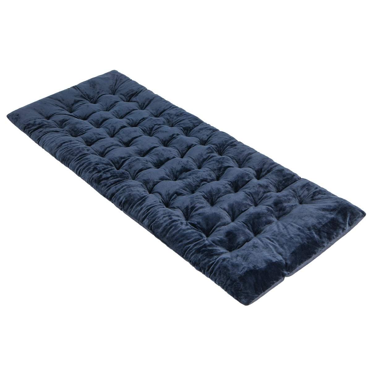 190 x 70 cm feltsengshynde i bomuld 7 cm tyk madras med 4 fastgørelsesstropper blå