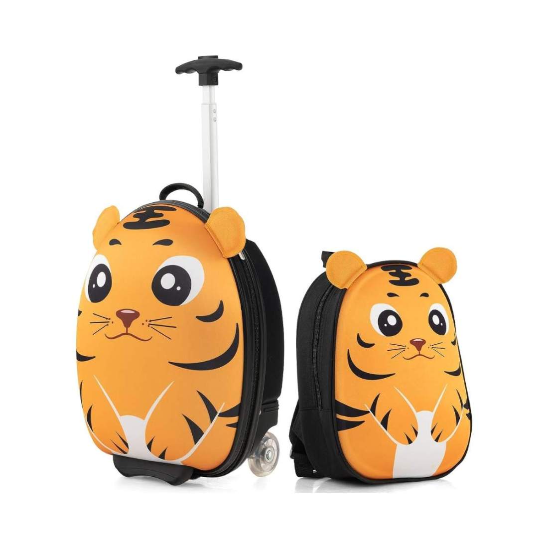 2-delad barnresväska & ryggsäck med hjul & 3-stegs teleskophandtag 12""+16"" barnvagn Tiger | Leksaker & Spel - Leksaker | Pryloteket