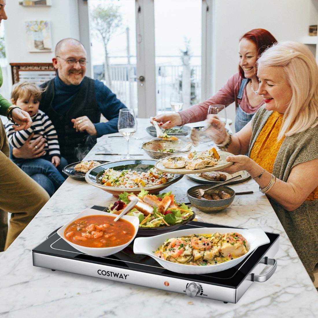 56 x 36 cm värmeplatta Elektrisk matvärmare med värmeplatta funktion 50 - 120℃ | Hem & Hobby - Hem & Hushåll - Kök - Köksredskap | Pryloteket