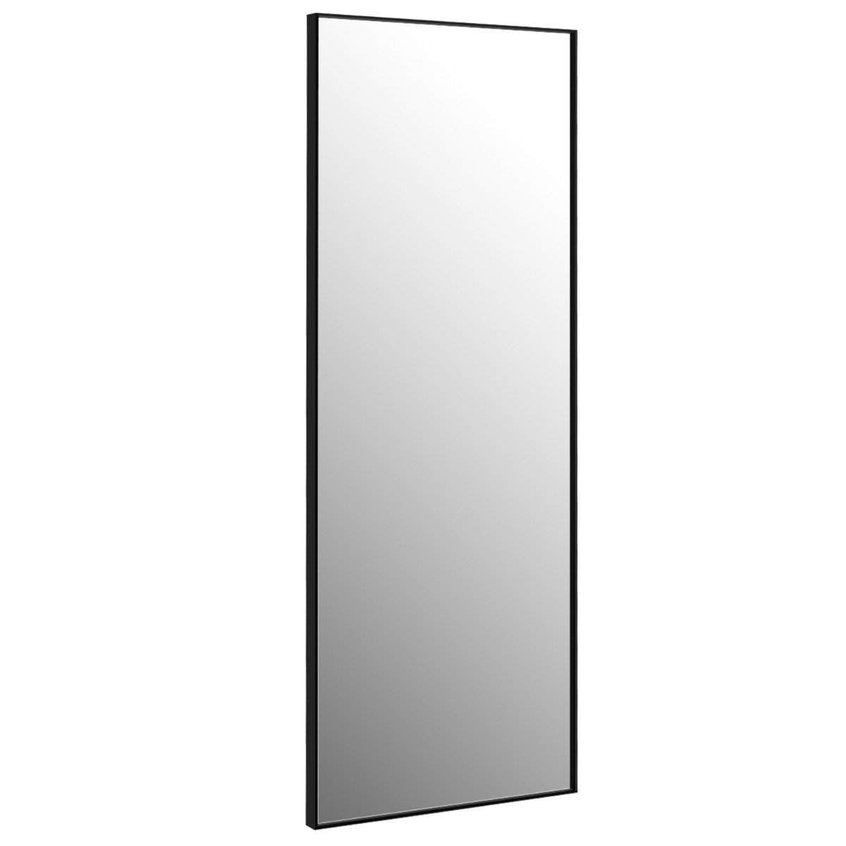 56 x 150 cm HD fuldlængde spejl til hængende eller hældende vægspejl sort