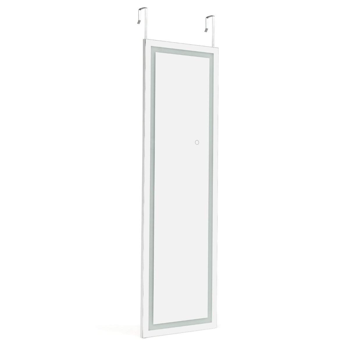 37 x 120 cm 2 i 1 vægspejl med 3 farver LED-belysning i fuld længde spejlhængende spejl