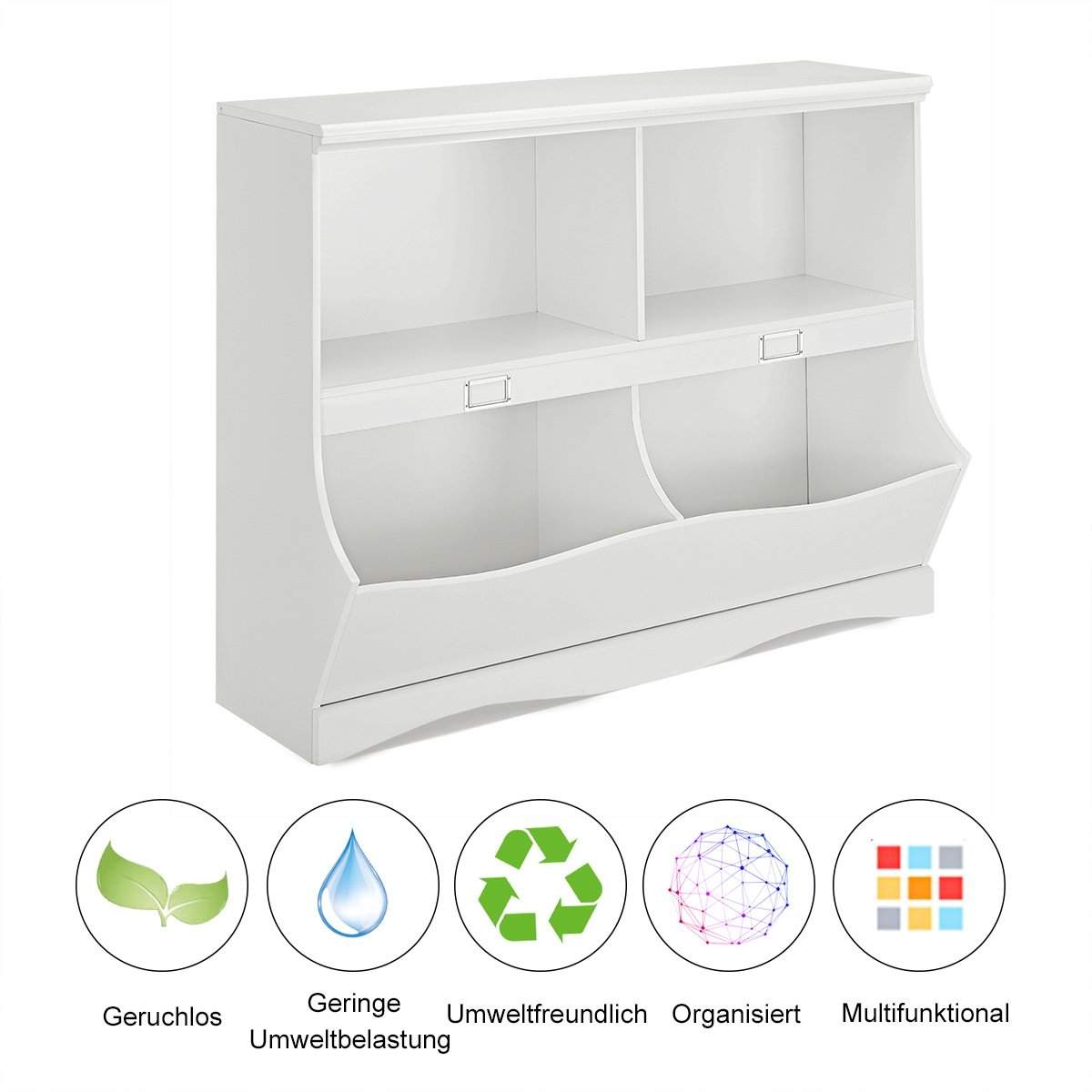 Säilytyshylly astioineen leluhylly lapsille 105,5 x 39,5 x 84 cm valkoinen