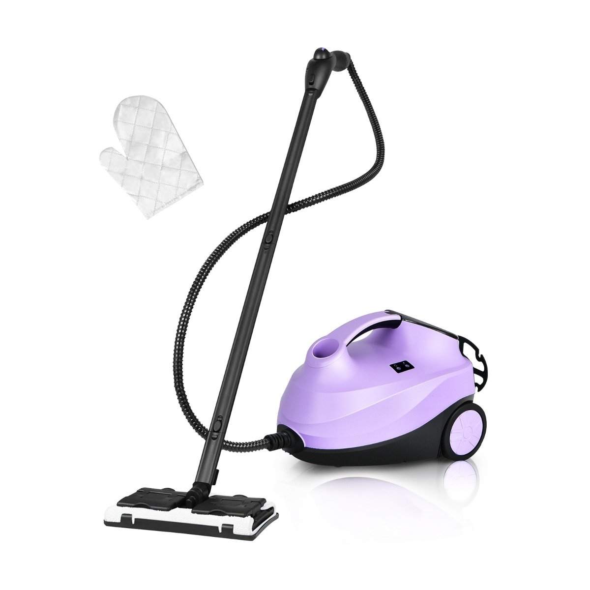 Damprenser med 19 tilbehør dampmoppe 2000W gulvdamprenser op til 108℃ lilla