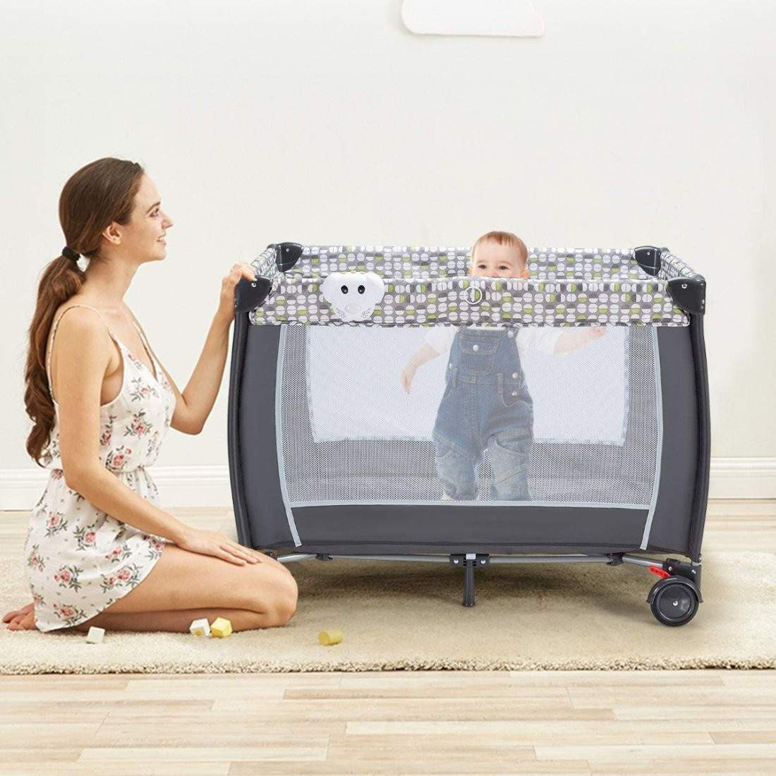 3 i 1 hopfällbar resesäng & skötbord & lekhage med avtagbart myggnät | Hem & Hobby - Hem & Hushåll - Kök - Servering - Underlägg | Pryloteket