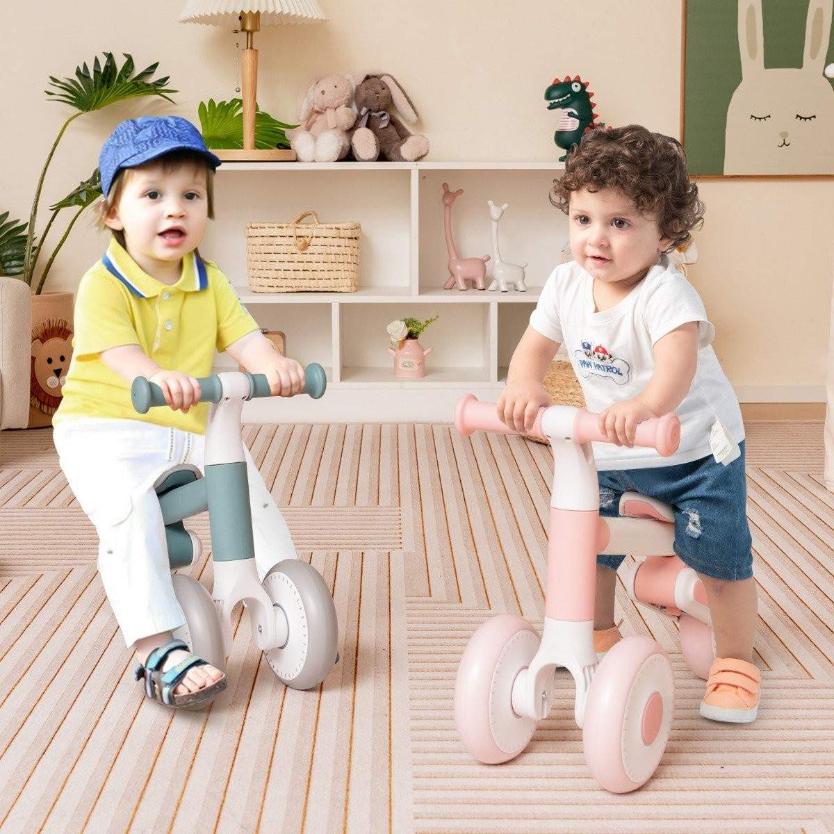 Balancecykel til børn med justerbar sædehøjde og foldbart design Lærebalancecykel fra 1 år Pink