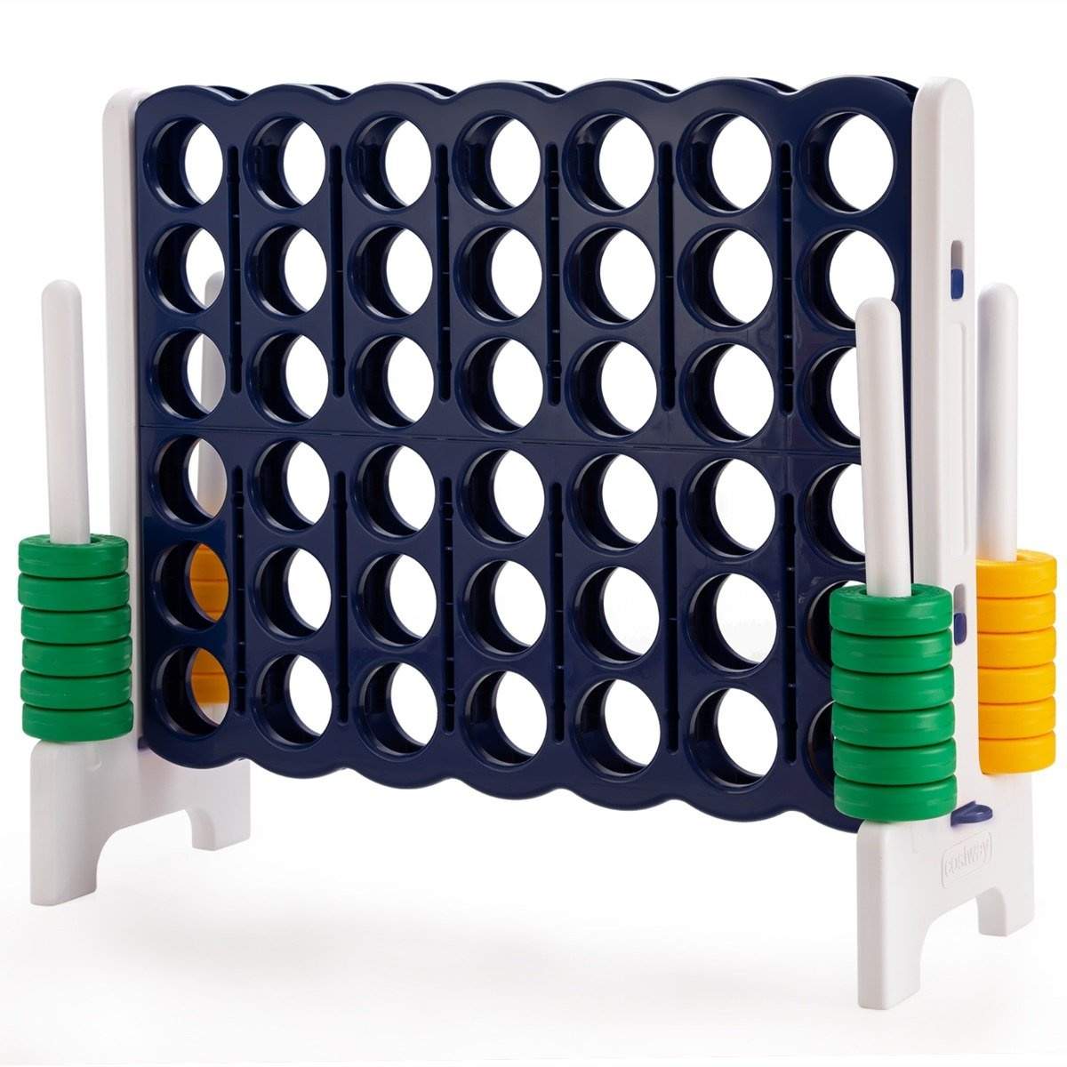 Match 4 kæmpe spilsæt til børn og voksne 120 x 42 x 104 cm grå + mørkeblå