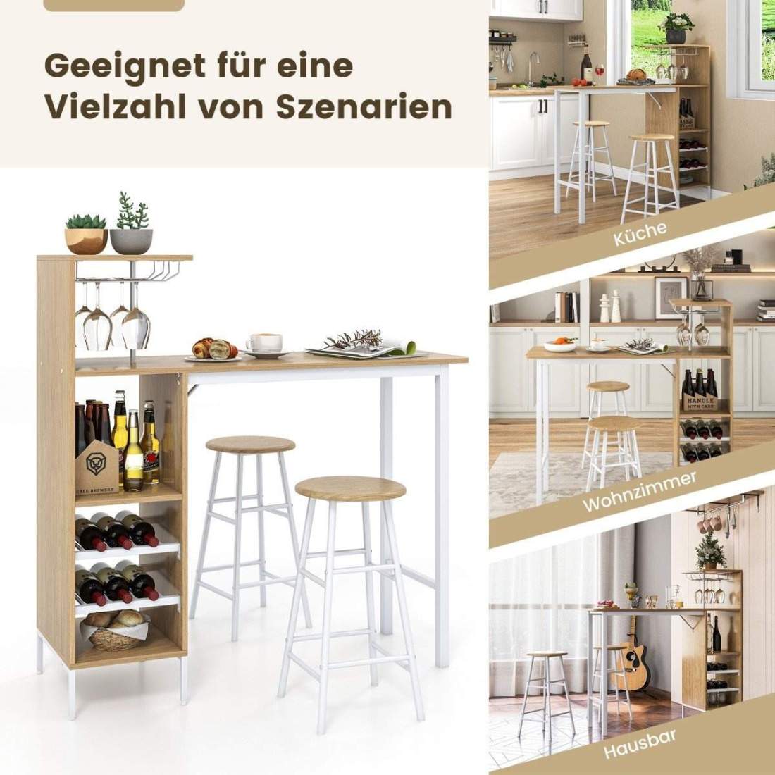 3-delad barbord & stolset Industriellt pubbord & pall Naturell | Hem & Hobby - Hem & Hushåll - Inredning & Dekoration - Krukor | Pryloteket