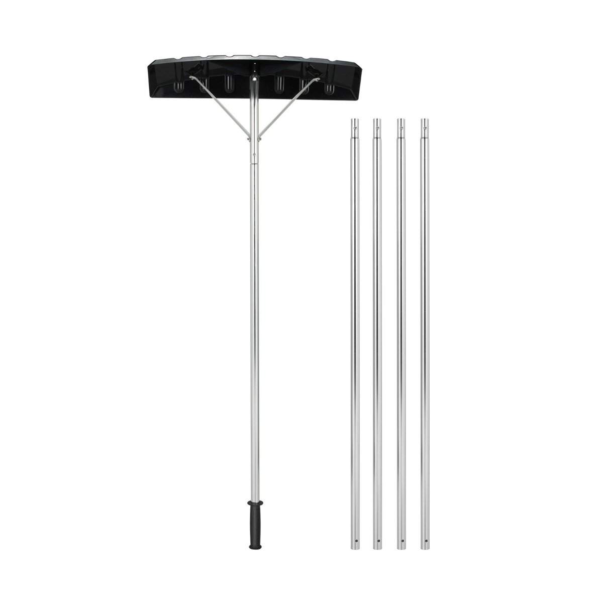 148-608 cm sneskovl i aluminium med skridsikkert håndtag og sølv plastikblad