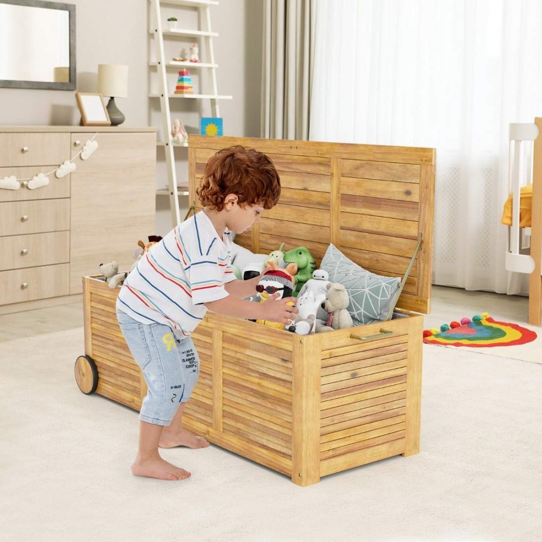 182L trädgårdslåda i trä på hjul med vattentät innerväska & handtag 127 x 50 x 45 cm | Elektronik - Kablar & Adaptrar - Adaptrar & Signalomvandlare - USB | Pryloteket