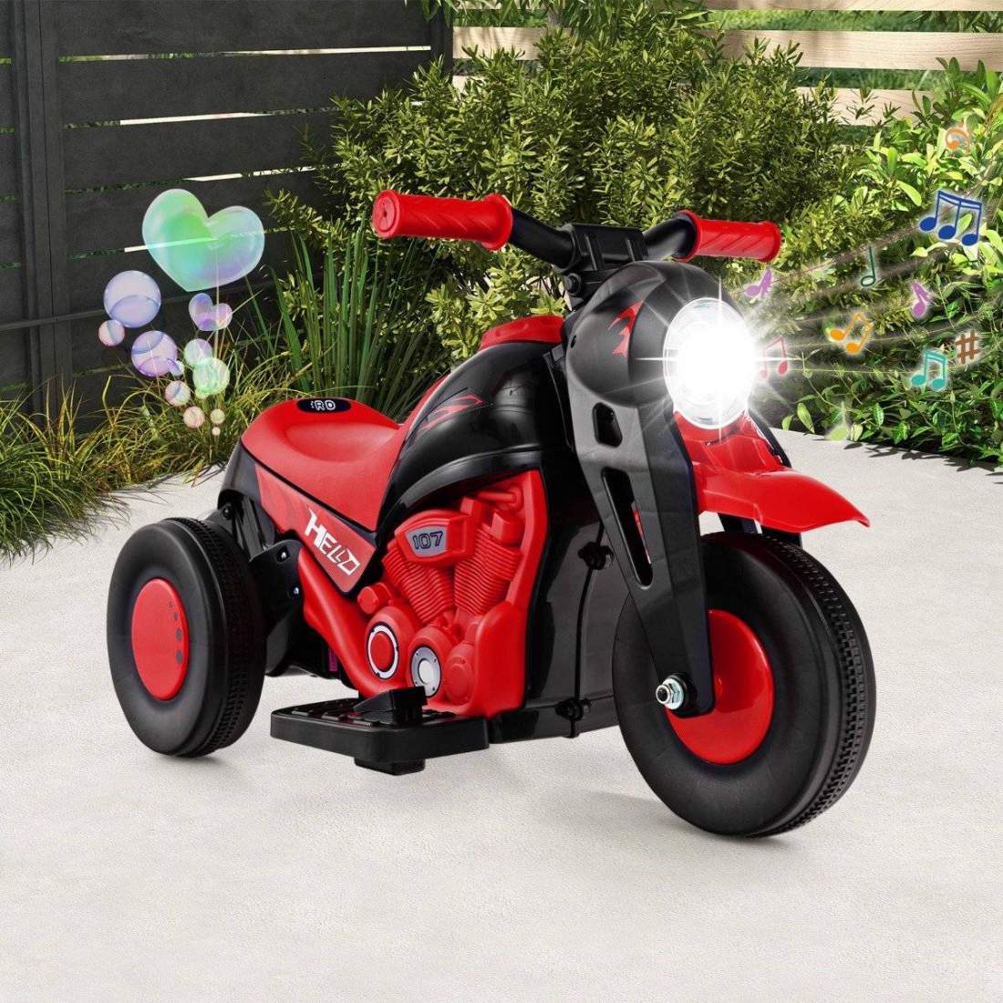 Barnmotorcykel med bubbelmaskin & musik & LED-strålkastare barnmotorcykel röd | Elektronik - Speltillbehör - Nintendo - Nintendo Switch - Laddare | Pryloteket