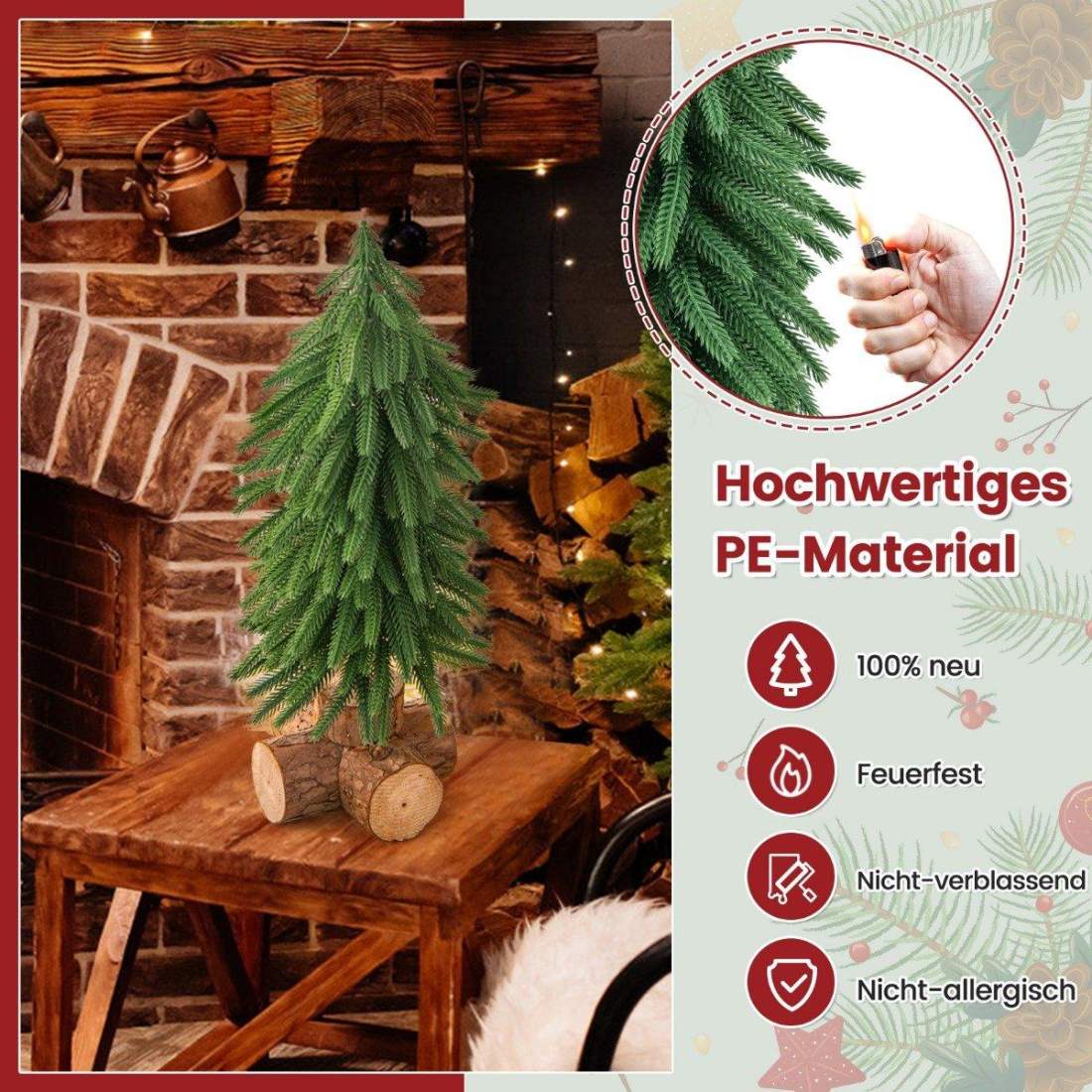 40 cm hög bordsjulgran konstgjord julgran med 200 grenspetsar | Hälsa & Skönhet - Personvård - Hygien | Pryloteket