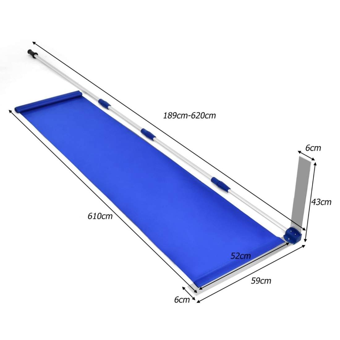 189-620 cm snötakskratta av aluminium takkratta snöröjare med Oxford-tyg | Hem & Hobby - Hem & Hushåll - Bygg | Pryloteket