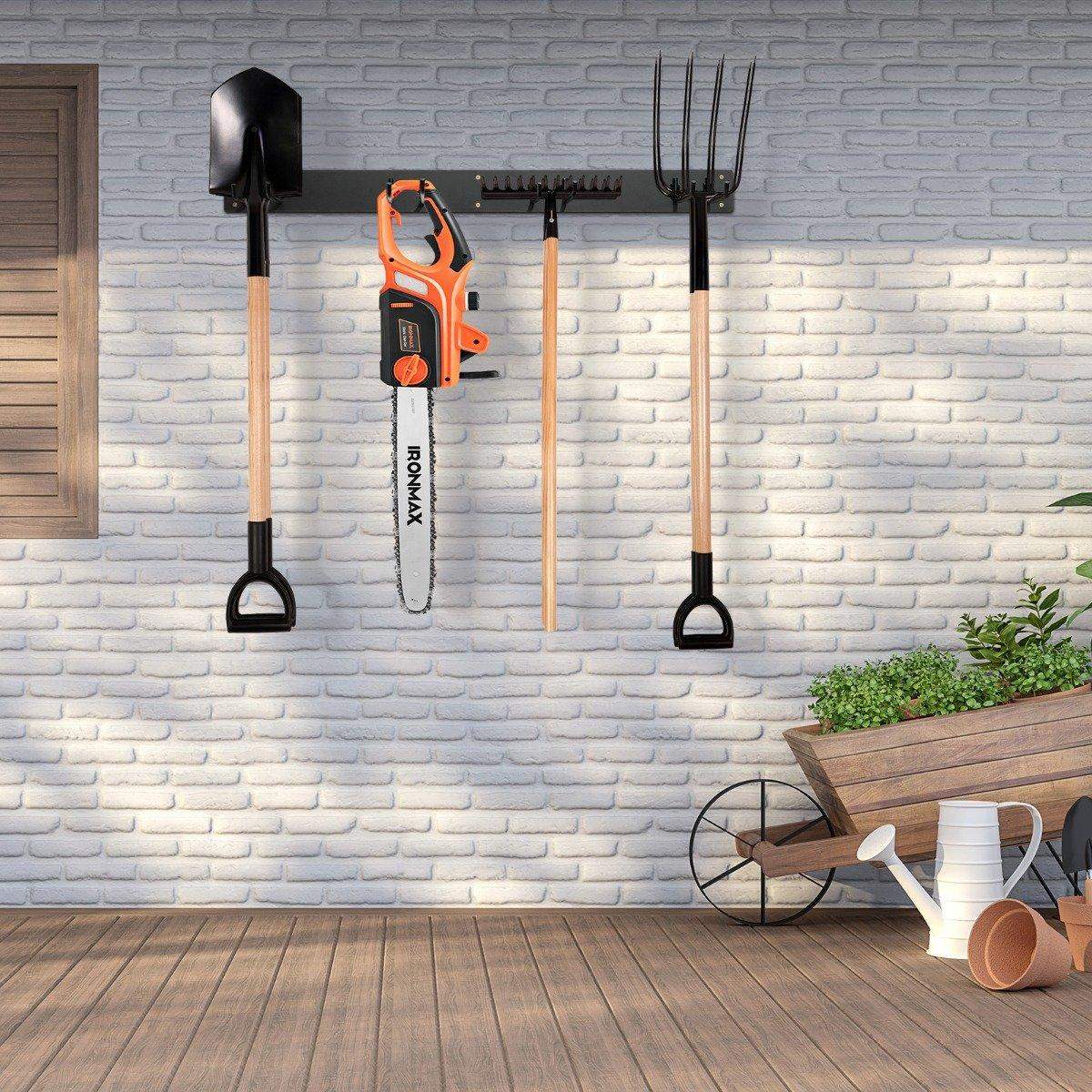 Apparatholder vægbeslag inkl. 4 dobbeltkroge Haveredskabsholder 150 kg bæreevne