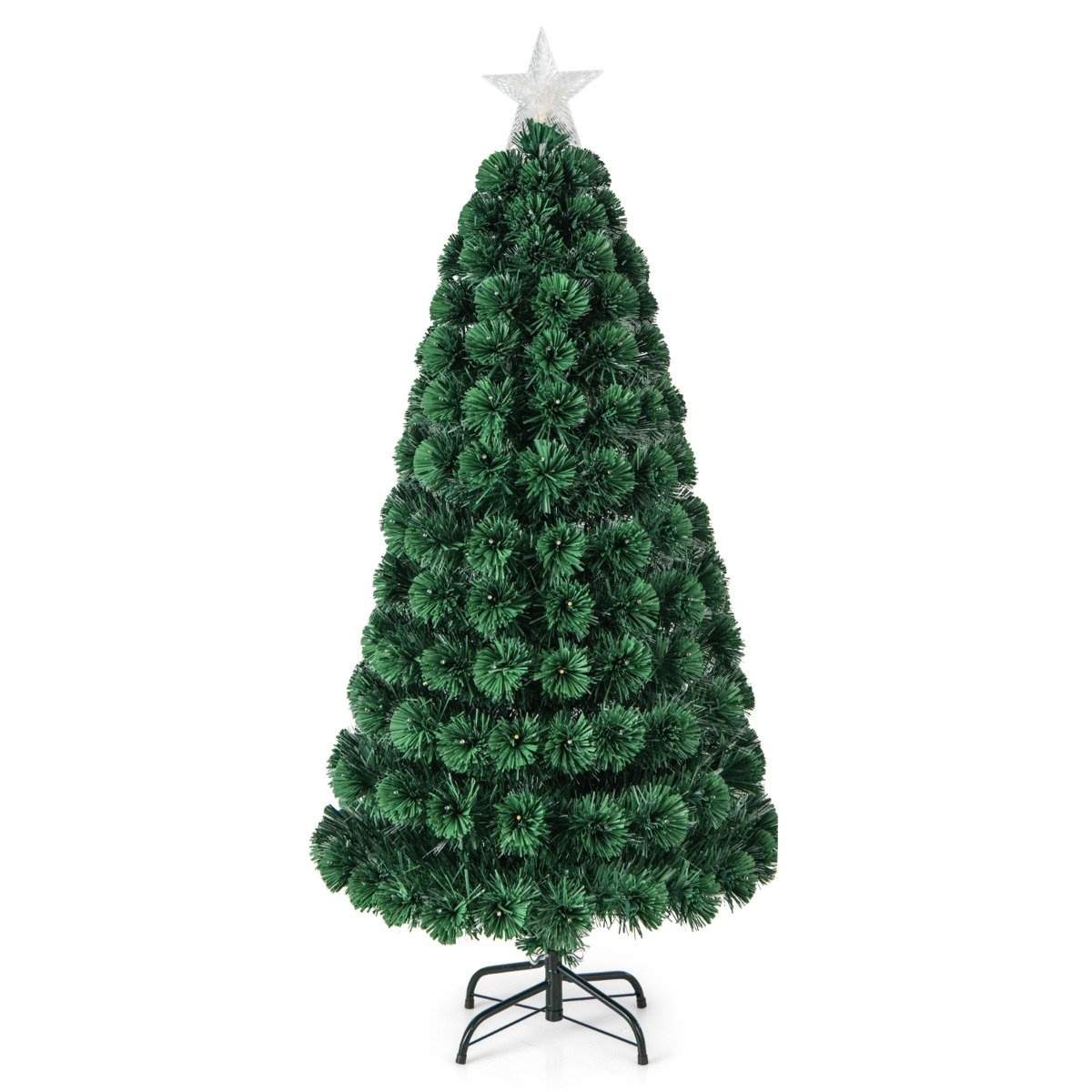150 cm kunstigt juletræ med 8 lystilstande Fiberoptisk fiberoptisk juletræ