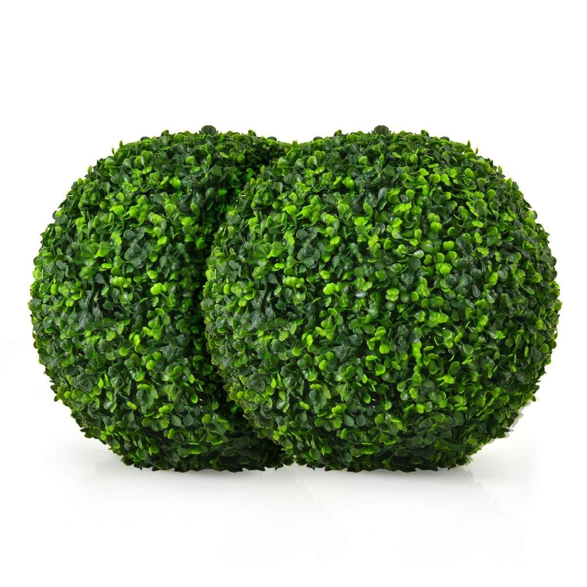 Sæt med 2 buksbomkugler, buksbomkugler, UV-bestandig topiary, kunstig plante, dekorativ plante