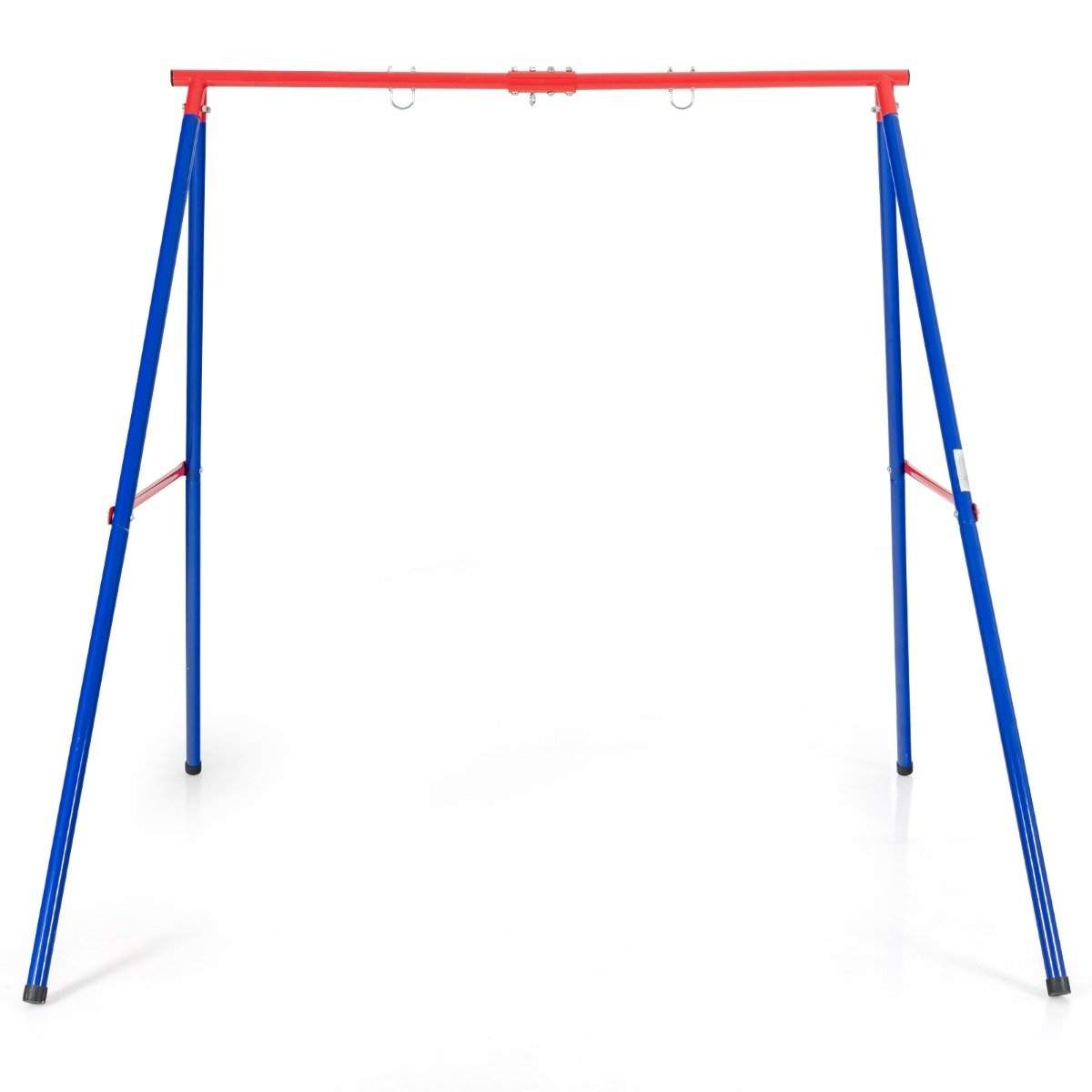 Robust metal gyngestativ A-ramme havegyngestativ 194 x 184 x 180 cm rød + blå