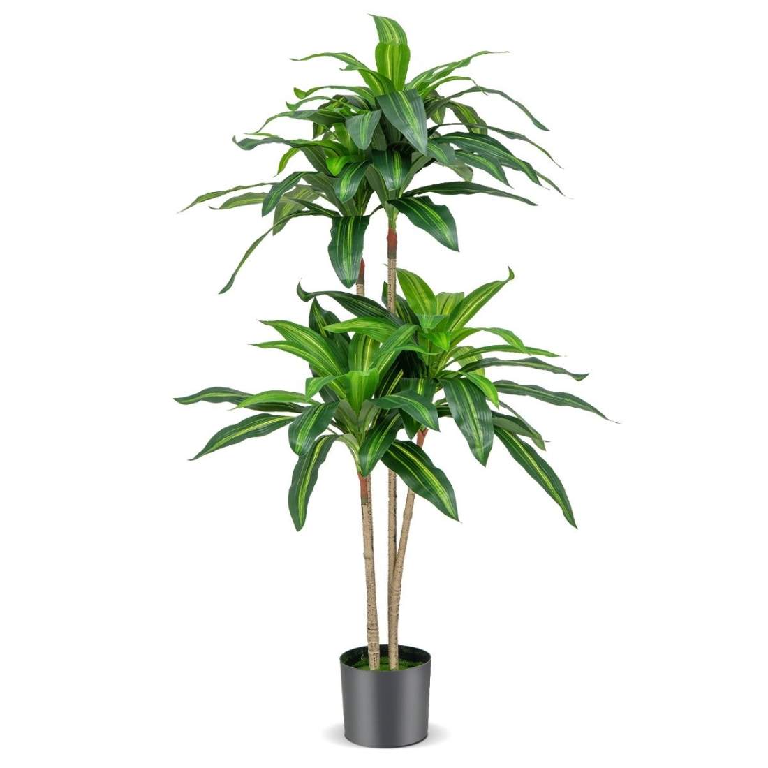 140 cm Konstgjord växt Dracena med kruka och 92 blad Konstgjord växt Konstgjord träd Palmgrön | Mode & Accessoarer - Kläder - Skor | Pryloteket