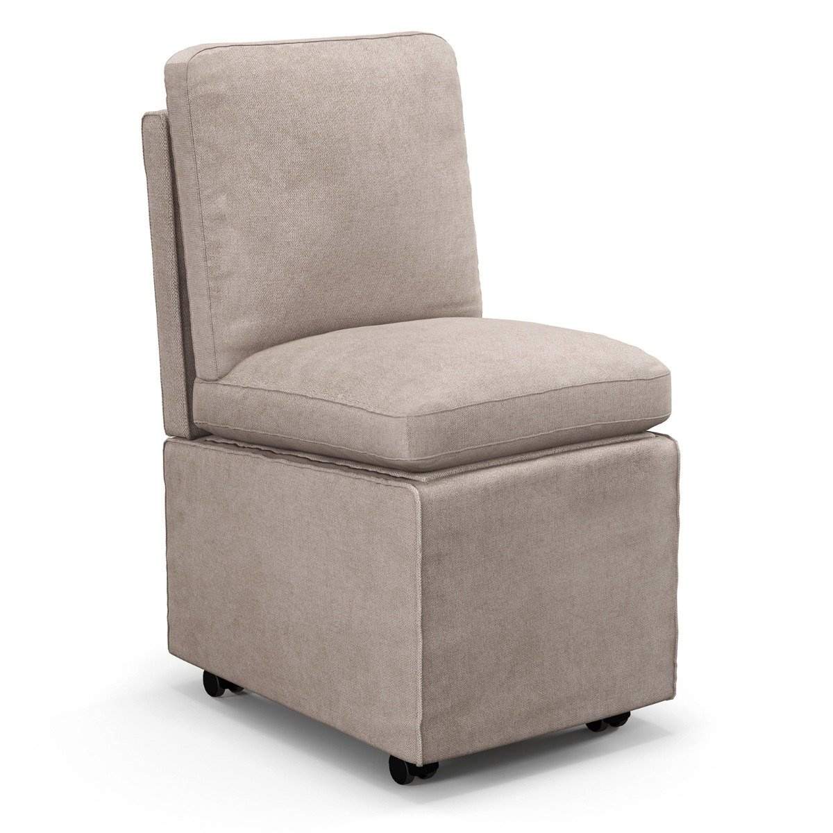 Moderne armløs accentstol med modstandshjul og aftagelig fortykket pude fritidsstol 48 x 61,5 x 84 cm
