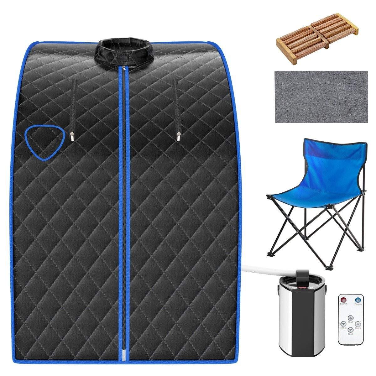 3L 1000W Mini Damp Sauna med Mist Funktion Hjemme Sauna 78 x 87 x 101 cm Sort