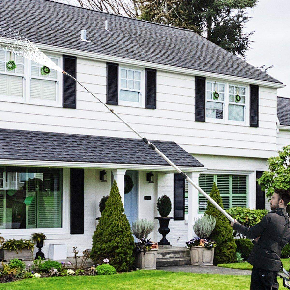 Teleskopstav til højtryksrenser 550 cm forlængerstav sæt med 5 sprøjtedyser teleskop højtryksrenser