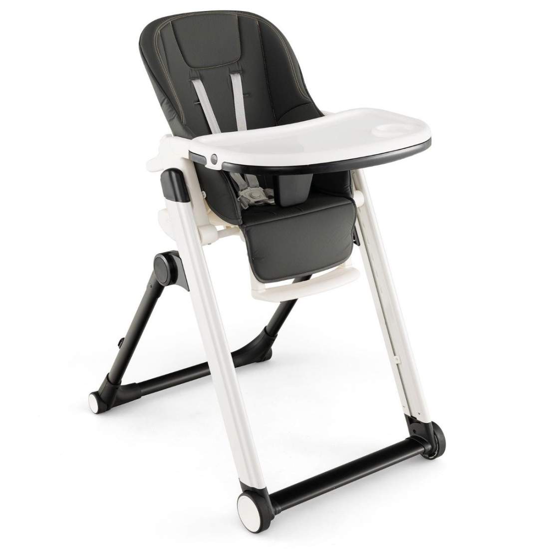 5 i 1 hopfällbar barnstol med justerbart ryggstöd & fotstöd & 5-punktsbälte grått | Hälsa & Skönhet - Personvård - Hygien | Pryloteket