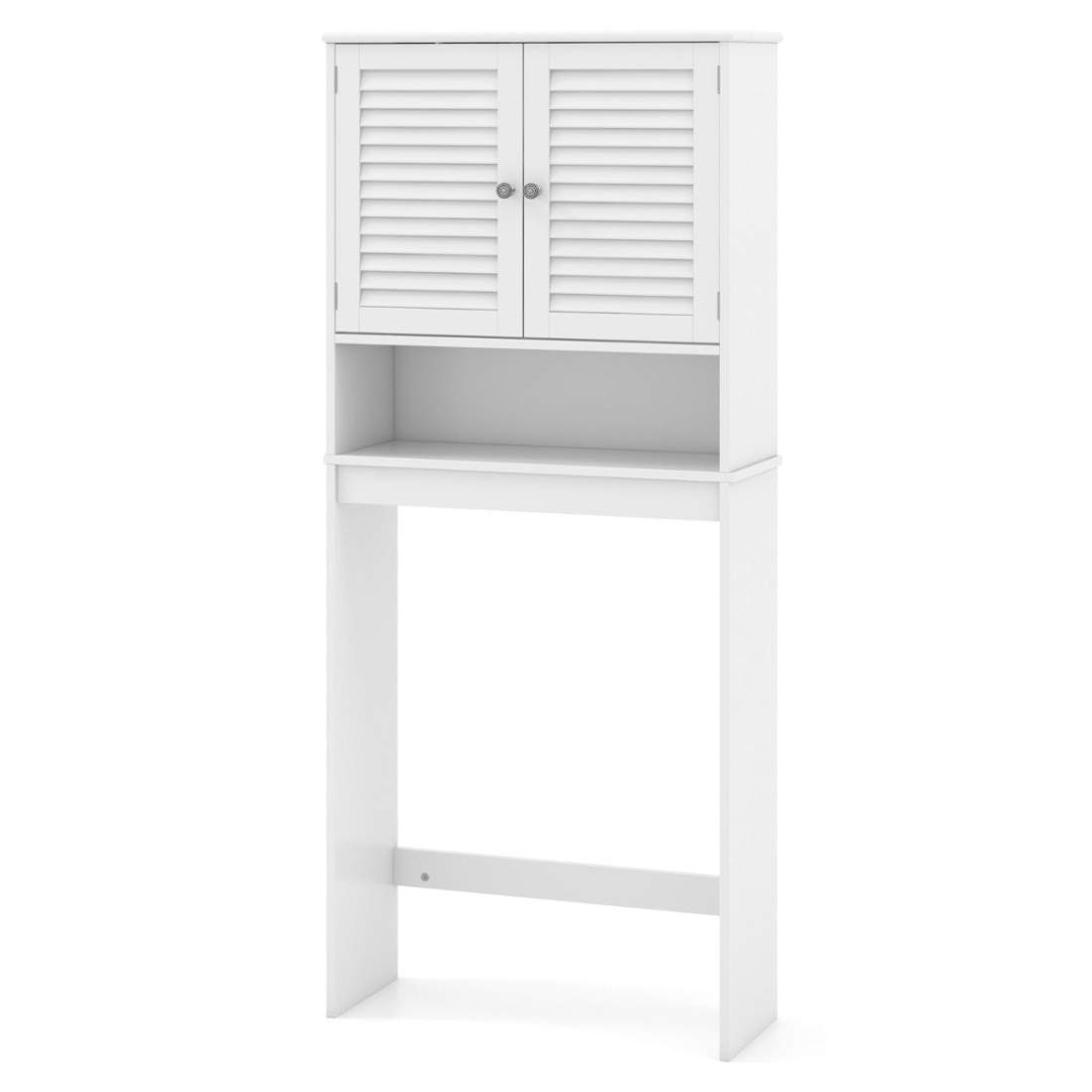 Fristående toaletthylla med dubbeldörr & ställbara hyllor Badrumshylla Vit | Hem & Hobby - Hem & Hushåll - Badrum - Toalettskåp | Pryloteket