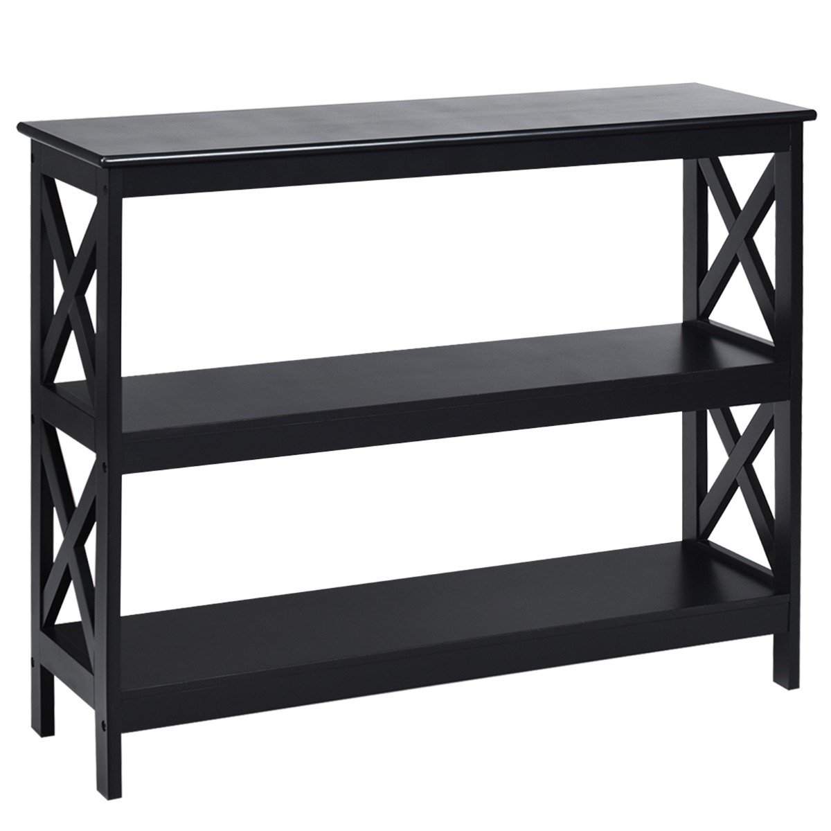 Konsolbord sidebord industrielt design med hylde gangbord 100 x 33 x 80 cm sort