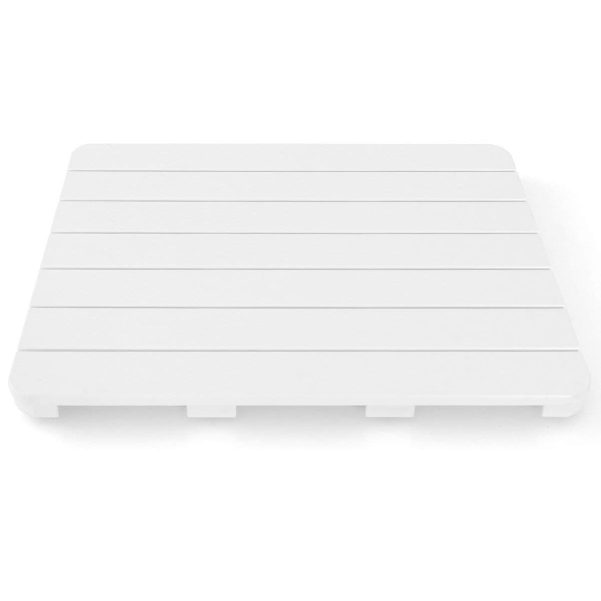 55 x 34 cm toiletmåtte lavet af Hips-trædesign, bademåtte, kan holde op til 150 kg, hvid, korrosionsbestandig, rustfri, holdbar