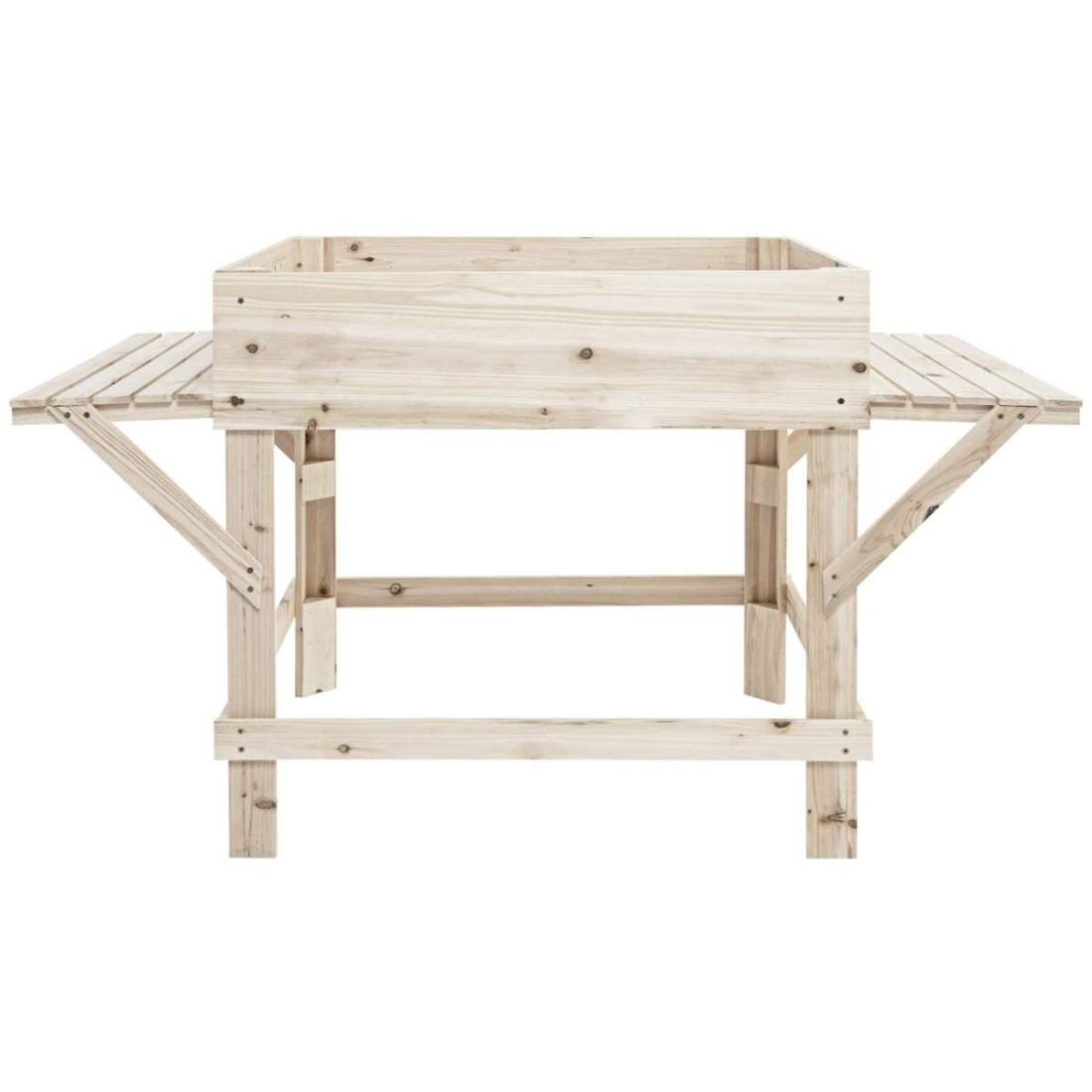 Upphöjd bädd med 2 sidohyllor växtkruka trä växtlåda rabatt örtbädd växttråg naturlig | Hem & Hobby - Hem & Hushåll - Trädgårdsartiklar - Blomlåda | Pryloteket