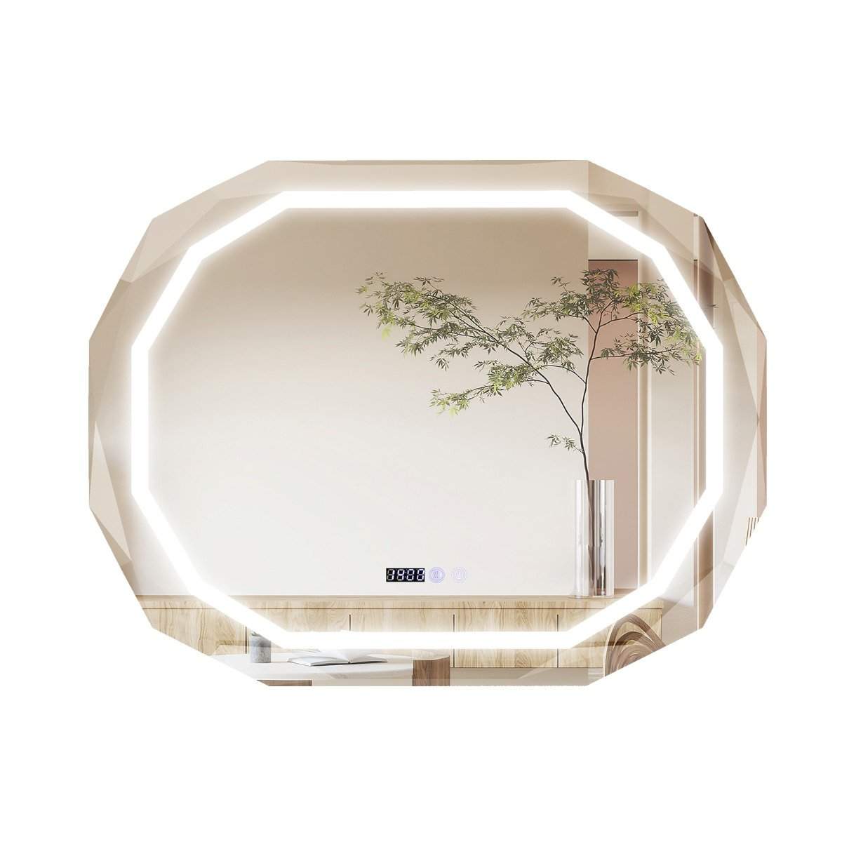 Anti-dim badrumsspegel med 3-färgs LED-ljus & minnesfunktion & tid & temperaturavläsning | Sport & Fritid - Friluftsliv & Camping - Belysning | Pryloteket
