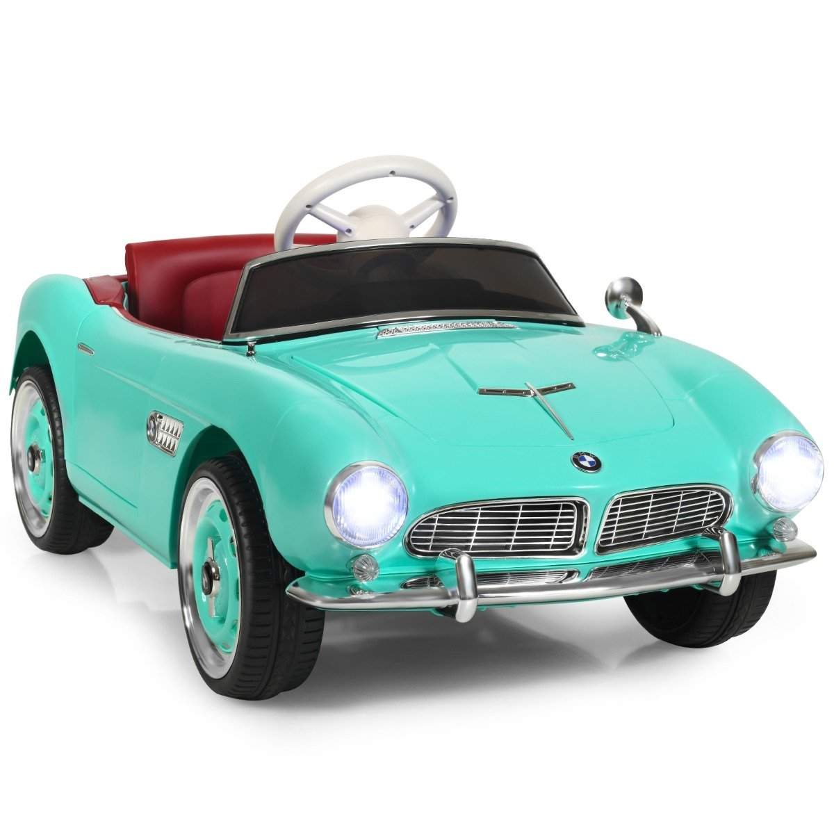 BMW børne-elbil med fjernbetjening & forlygter & musik & horn elbil grøn