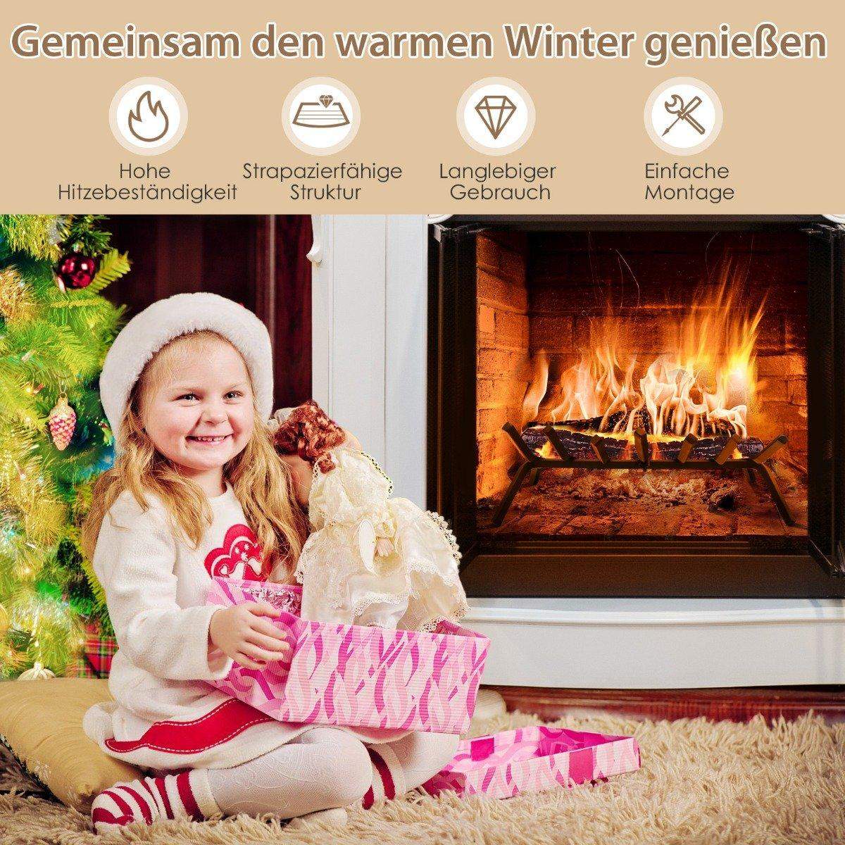 46 cm lang pejsrist robust smedejernsbrændeholder med tykke jernstænger 46 x 38 x 20 cm sort