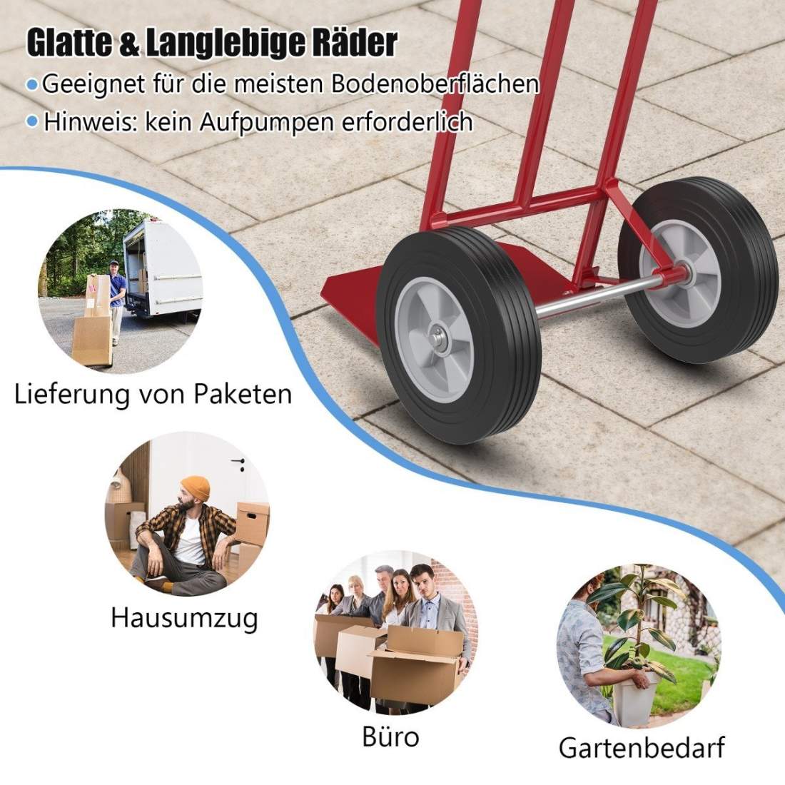 Säckbil med P-handtag gaffeltruck med högt ryggstöd 51 x 48 x 132 cm röd | Hem & Hobby - Hem & Hushåll - Bygg | Pryloteket