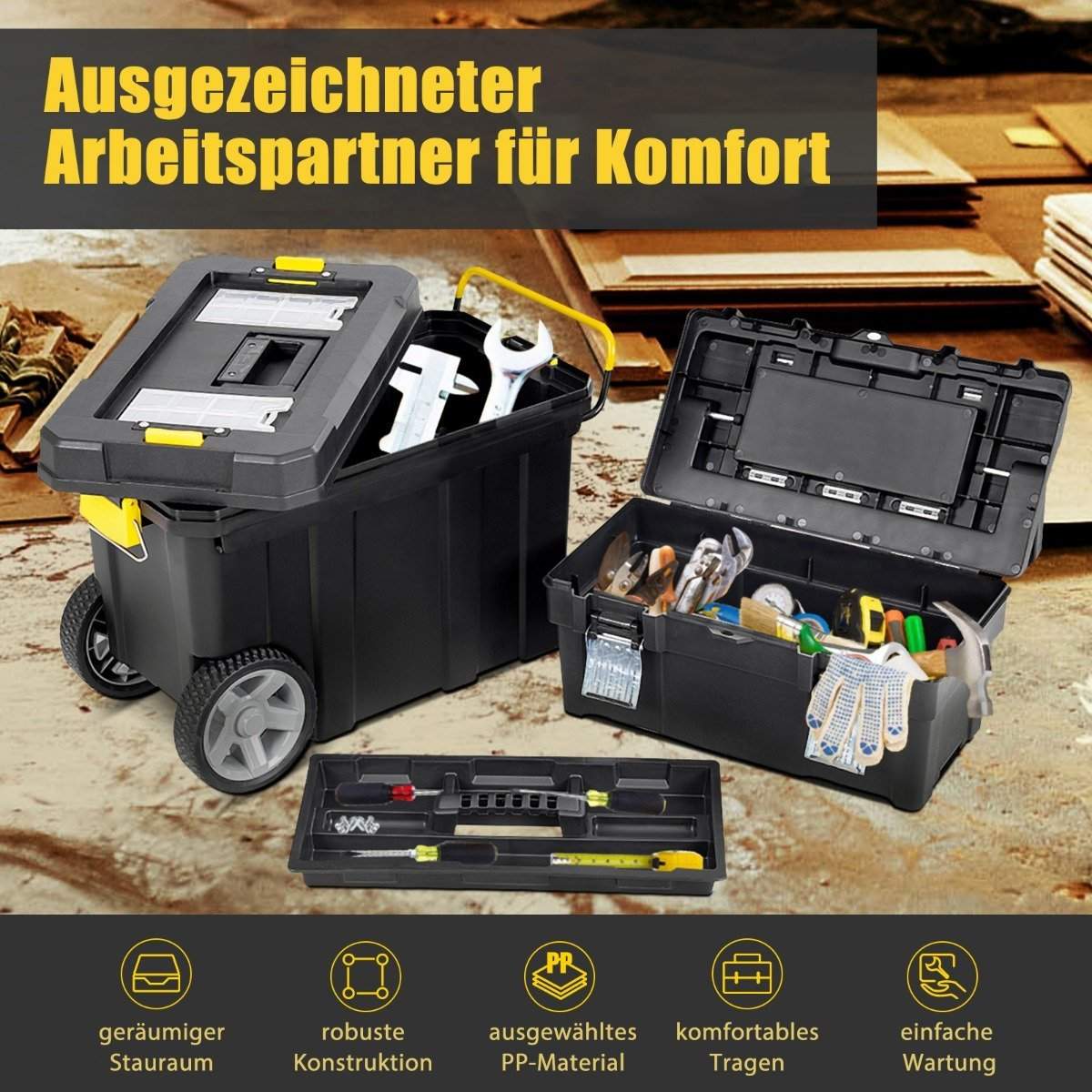 Set med 2 bärbara verktygsväskor med draghandtag och avtagbart fack, vagnsväska, svart | Elektronik - Tillbehör Mobil & Surfplatta - Skärmskydd - LG | Pryloteket