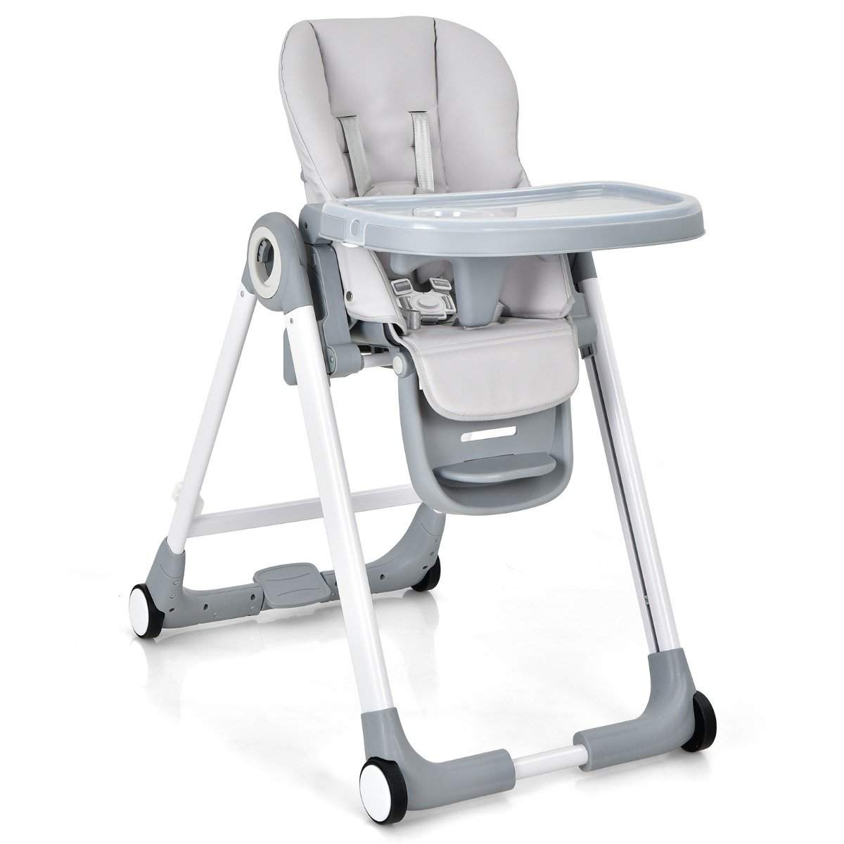 4 i 1 baby højstol foldbar babystol med liggefunktion 84 x 56 x 104 cm grå
