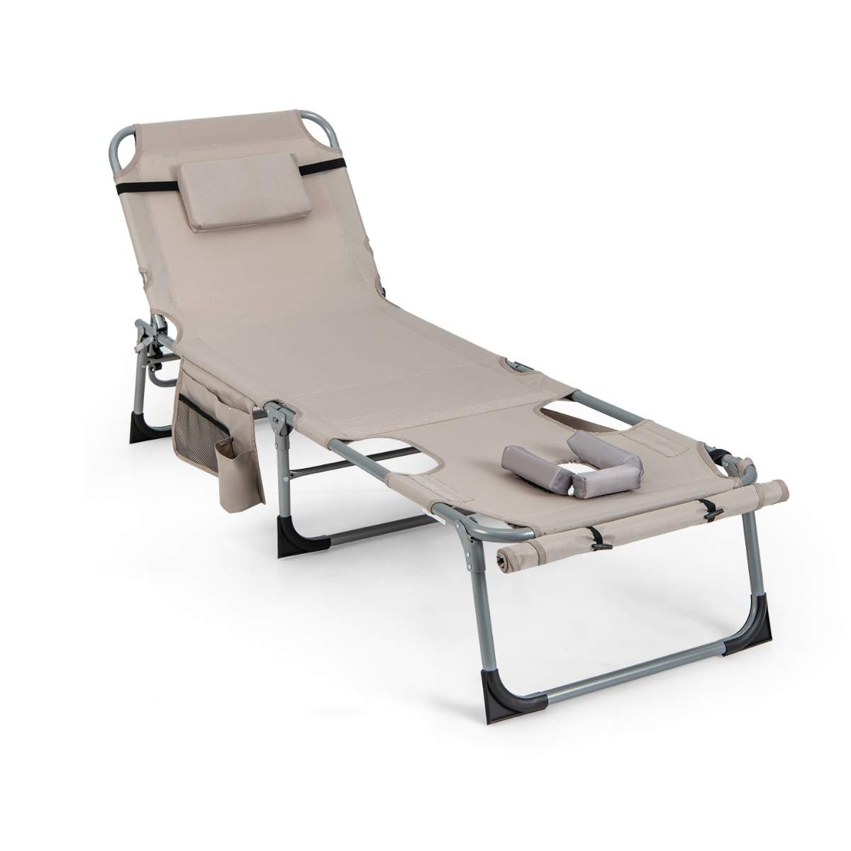 Solstol med ansiktsöppning & justerbart ryggstöd & fotstöd Hopfällbar trädgårdsstol Beige | Elektronik - Tillbehör Mobil & Surfplatta - Skärmskydd - LG | Pryloteket