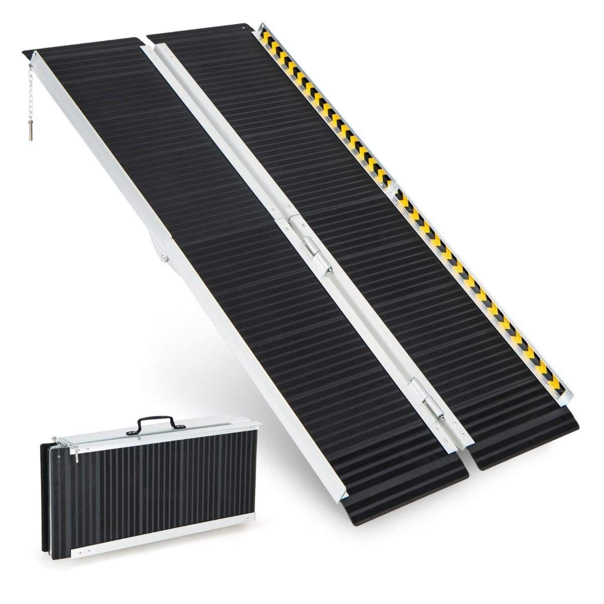 152,5 x 74 cm kørestolsrampe Bærbar og skridsikker folderampe op til 272 kg last aluminium