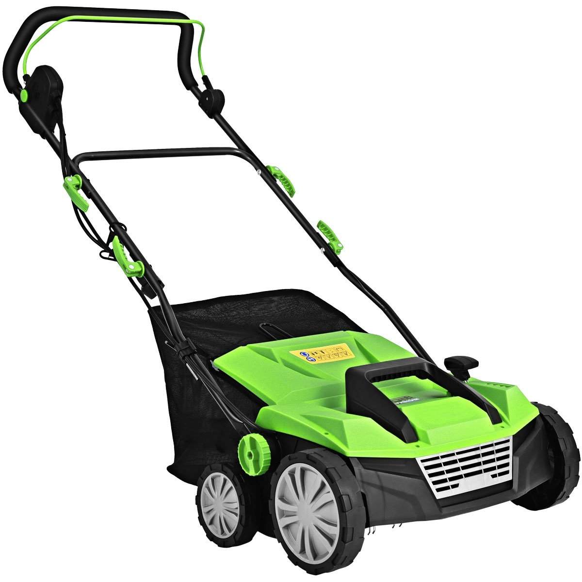 Elektrisk ophugger plænelufter 1800W 2 niveauer arbejdsdybde 106 x 58 x 110,5 cm grøn