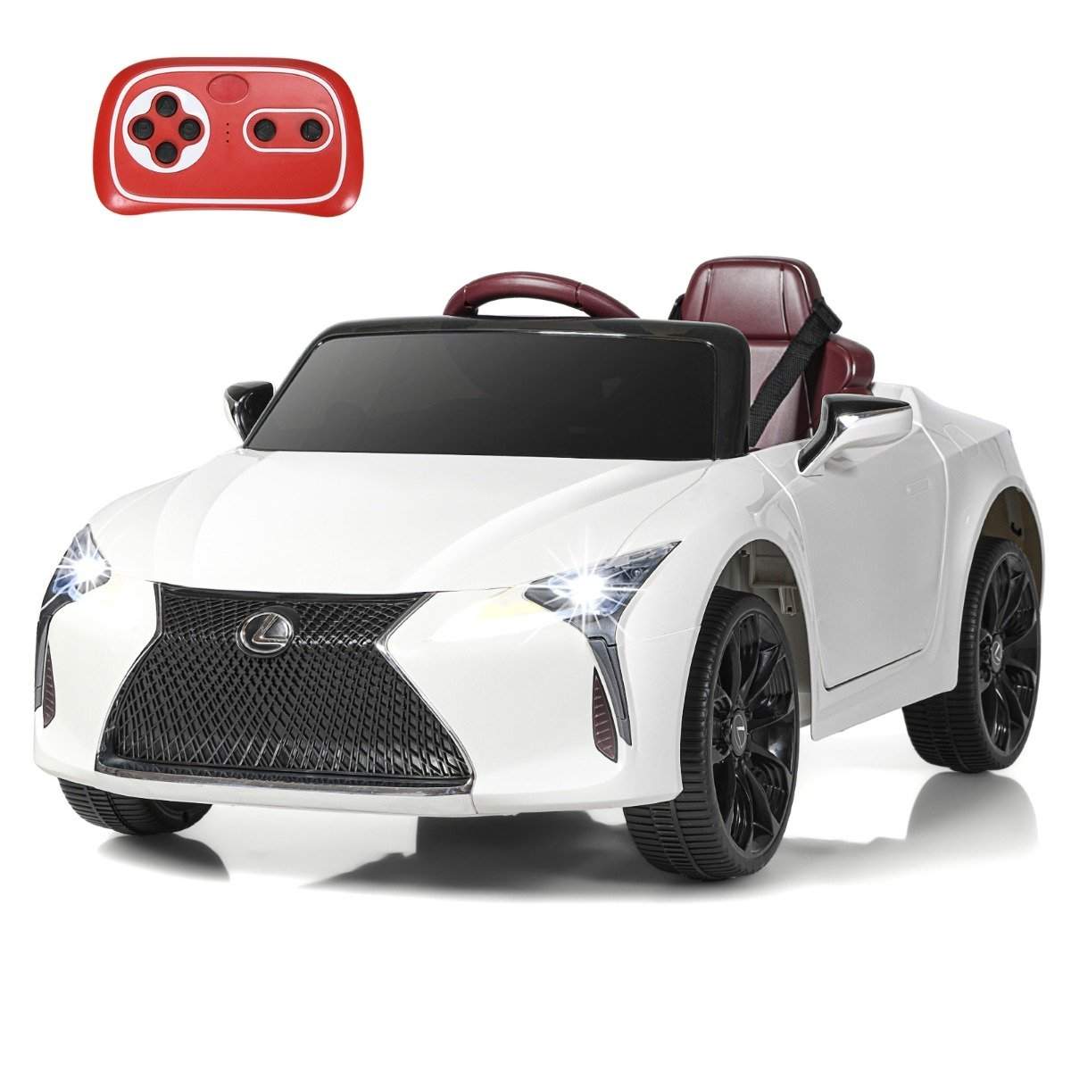 Elbil til børn med 2,4G fjernbetjening & LED-lys & musik Lexus LC500 børnekøretøj hvid