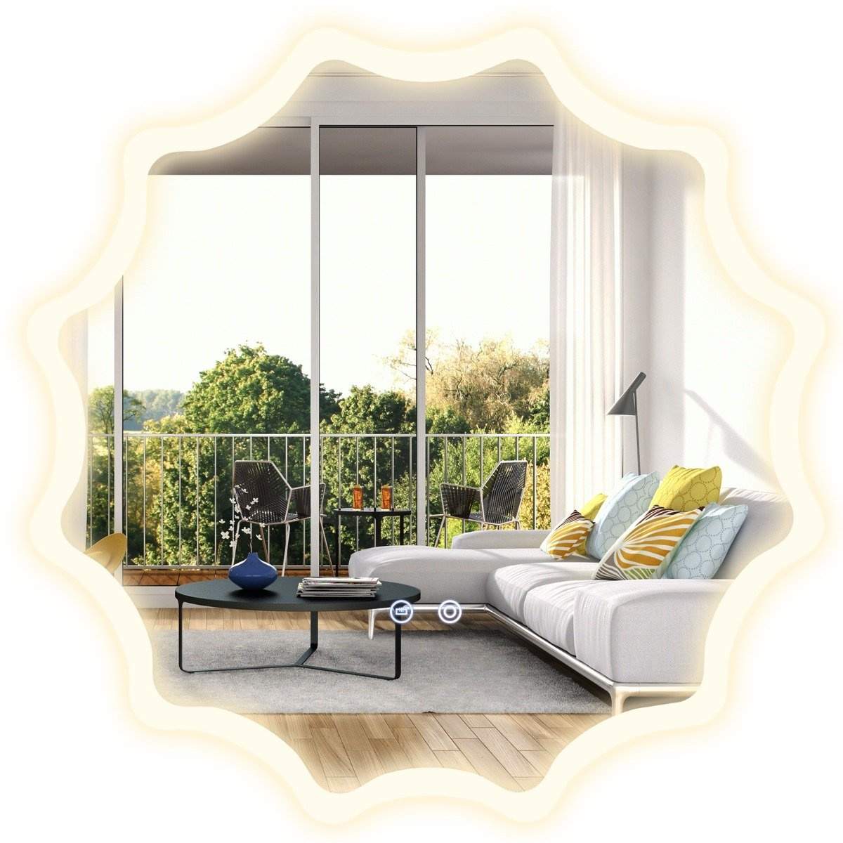 Badeværelsesspejl med anti-dug spejl varmebølge design LED spejl væg spejl 60 x 60 cm