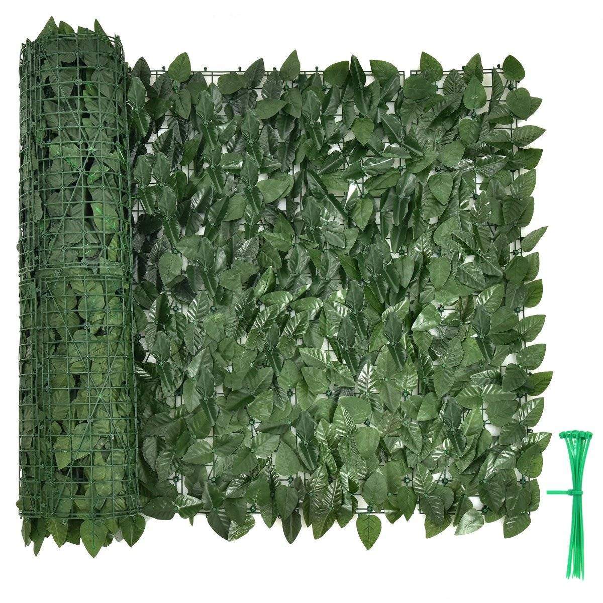 300 x 100 cm kunstig plante væg efeu blade privat skærm hæk plante vindbeskyttelse