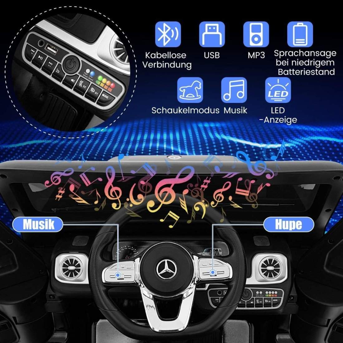 Elbil för barn Mercedes Benz G500 barnbil elektrisk med fjärrkontroll svart | Elektronik - Speltillbehör - Nintendo - Nintendo Switch - Laddare | Pryloteket