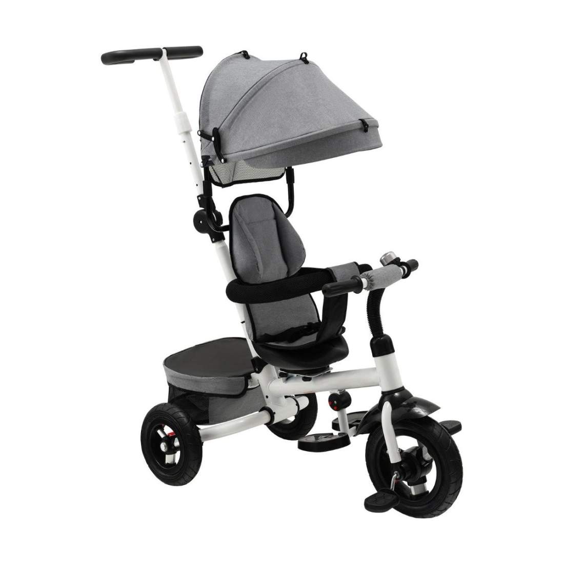 7 i 1 trehjuling för barn med vändbar sits & justerbar kapell & körhandtag balanscykel grå | Leksaker & Spel - Leksaker | Pryloteket