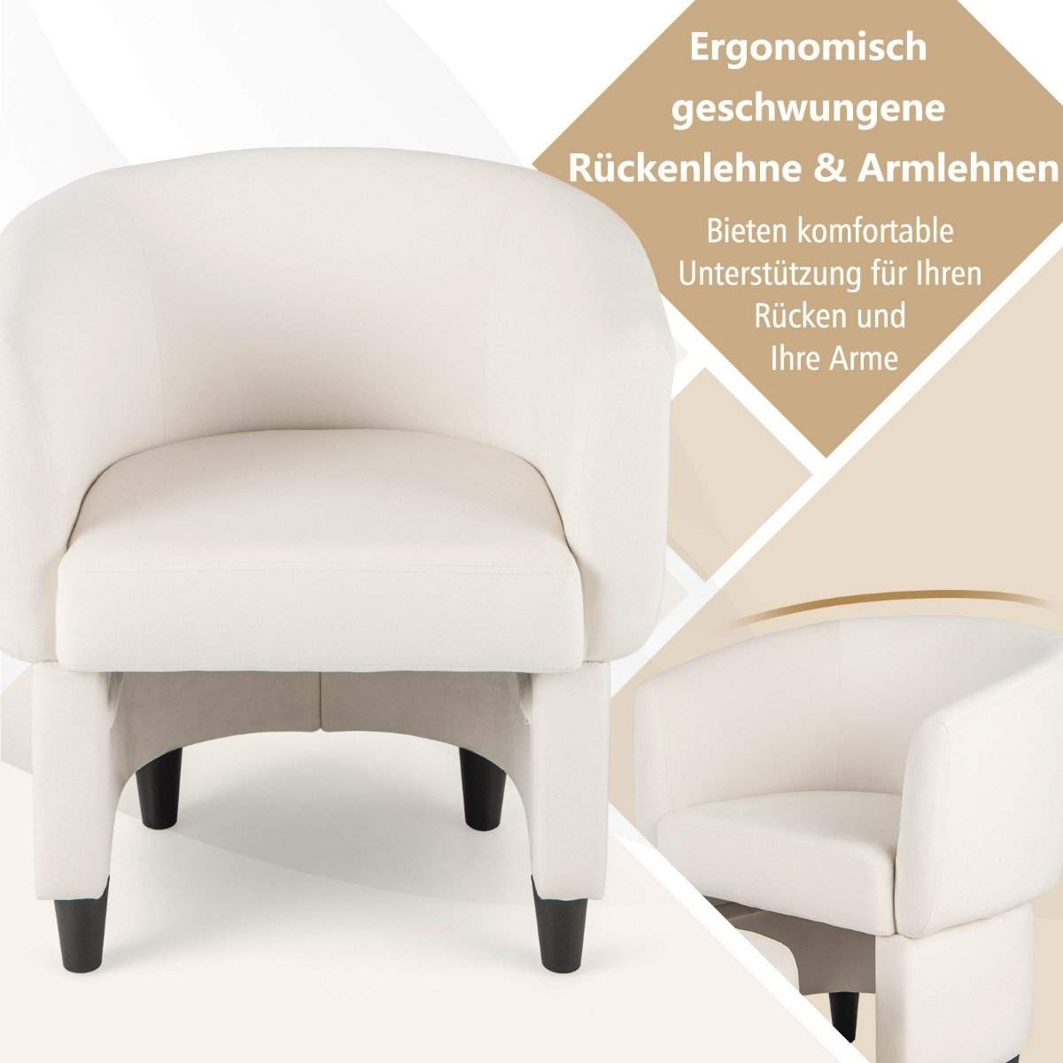 Fåtölj med fotpall, stoppad sammetsfåtölj, klubbfåtölj, massivt trä, beige | Elektronik - Tillbehör Mobil & Surfplatta - Mobiltillbehör - Mobilkablar - Tillbehör | Pryloteket