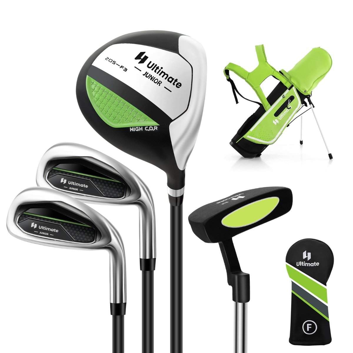 4-delat barngolfklubbset med golfbag och regnskydd för barn i åldern 5-7 år green | Elektronik - Tillbehör Mobil & Surfplatta - Mobiltillbehör - Mobilkablar - Tillbehör | Pryloteket