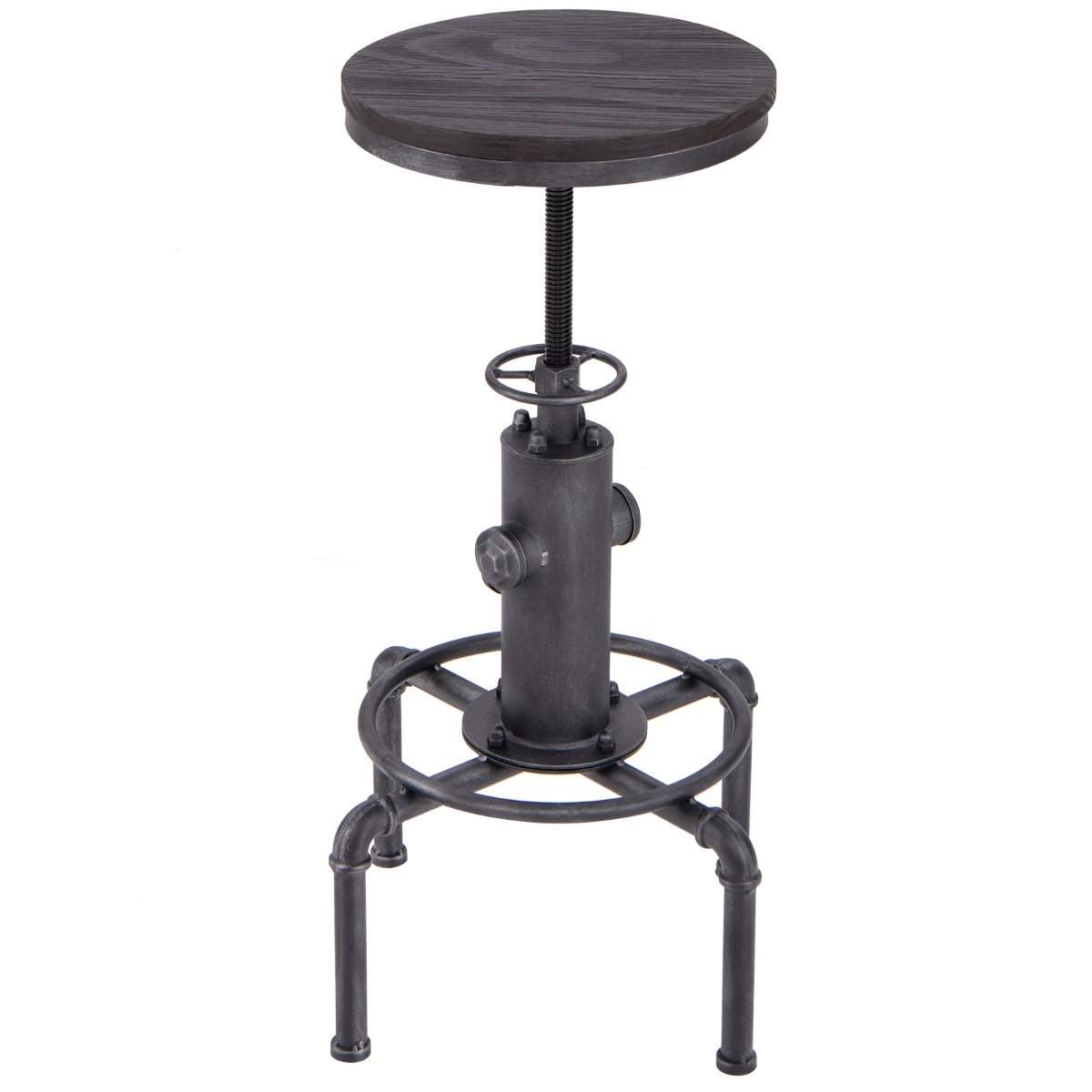 Barstol højdejusterbar 59,5-75 cm barstol lavet af træ og metal