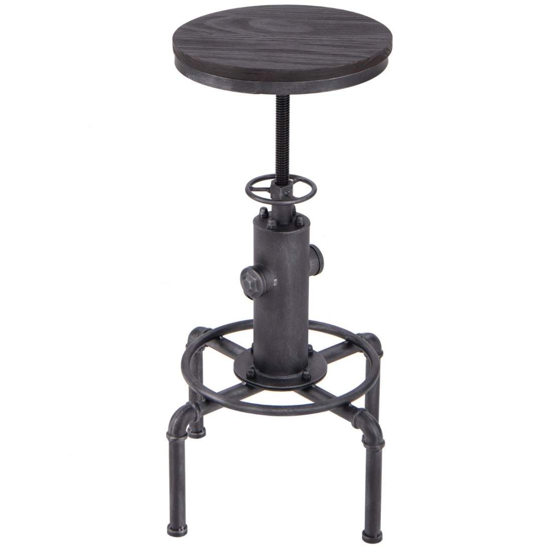 Barstol höjdjusterbar 59,5-75 cm barstol av trä och metall | Hem & Hobby - Hem & Hushåll - Kök | Pryloteket