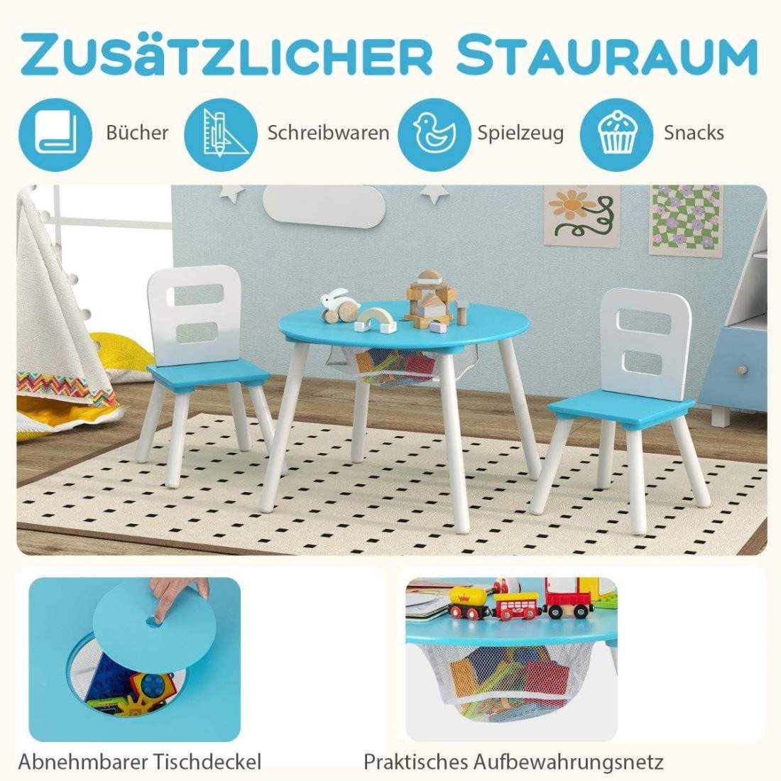 Barnbord med 2 stolar 3 st. Barnmöbelset av trä, stapelbar grön | Hälsa & Skönhet - Personvård - Vård & Rehabilitering - Hållning | Pryloteket