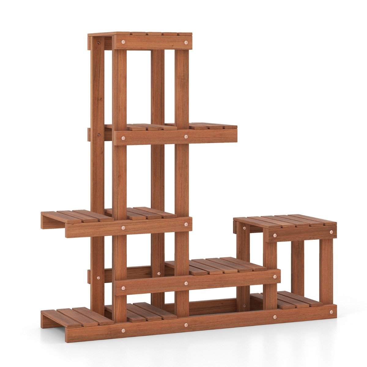 Plantehylde i træ med 6 niveauer blomsterhylde blomsterstativ blomstertrappe 90 x 25 x 91,5 cm